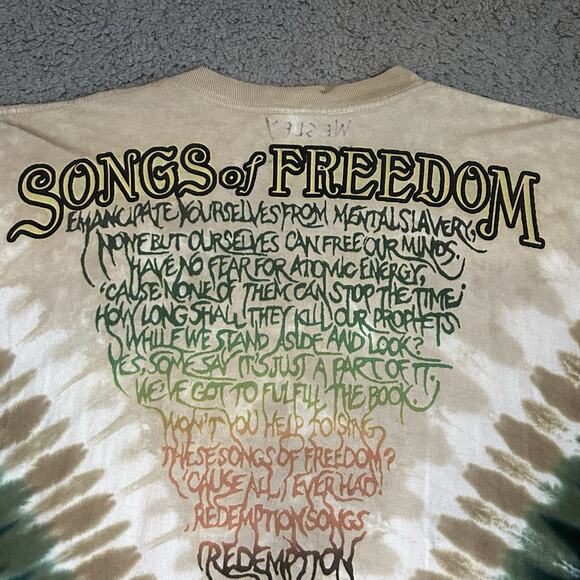 Vintage Bob Marley T Shirt Size XL Songs Of Freedom Reggae Excellent Graphics - Picture 16 of 16